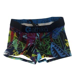 NWT Ethika Girls Graffiti Print Boyshort Underwear Multicolor Size M 8/10